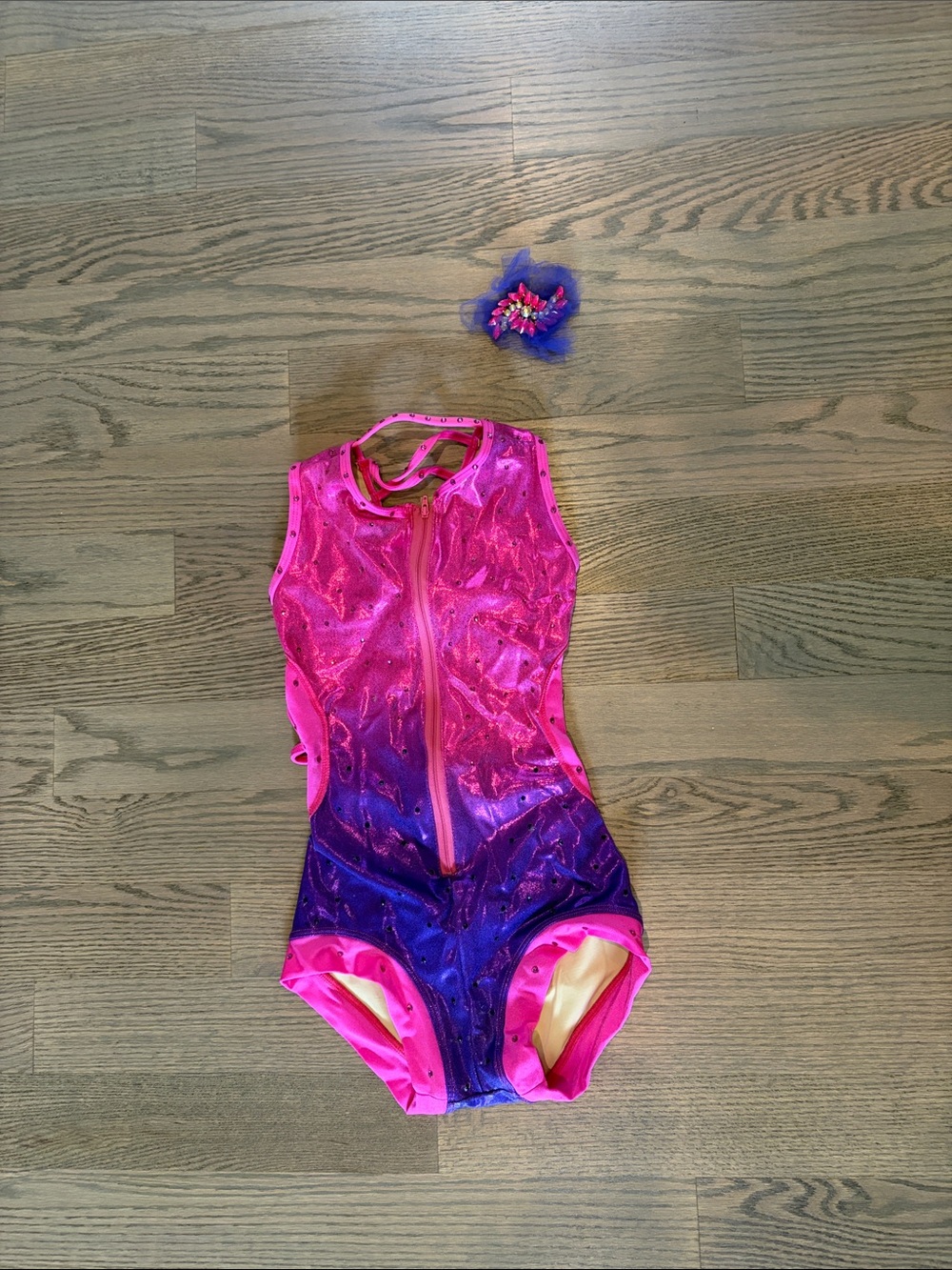 Girls' Pink and Purple Ombre Sleeveless One-Piece